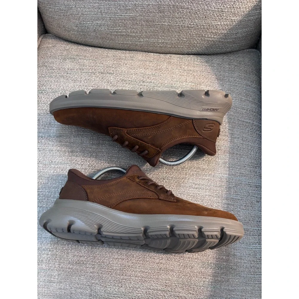 Skechers Hands Free Slip-ins Arch‎ Fit Brown Leather Shoes 205511 Mens 8